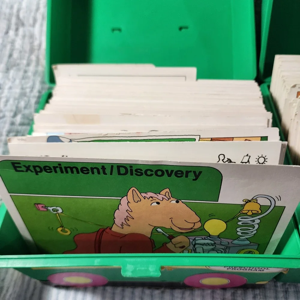 Vintage Sweet Pickles Preschool Program Green Cases Activity Cards Spinner Set